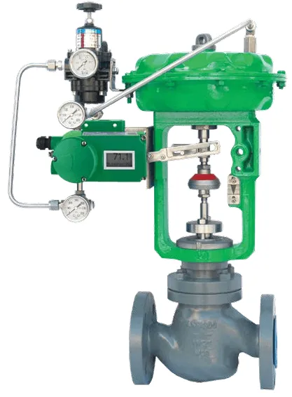 A VTX-10 industrial control valve assembly, which includes a green diaphragm actuator, a globe valve body, and an array of control accessories like a positioner and pressure gauges.
